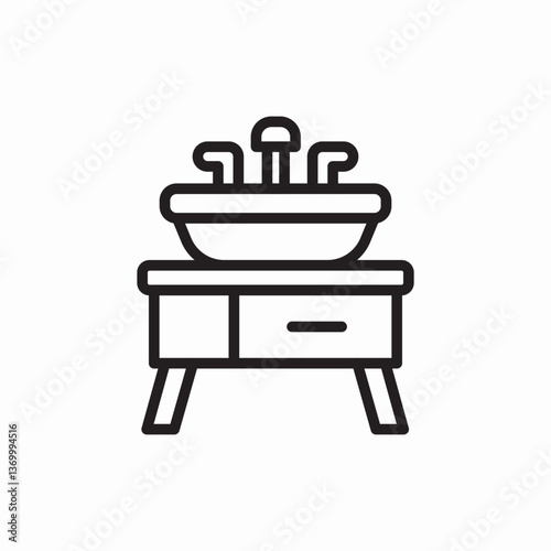 Kitchen counter cooking space icon vector sign
