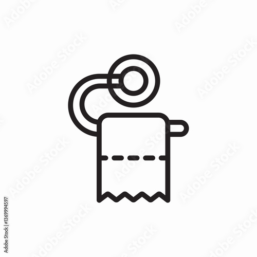 Towel rack bathroom holder icon vector sign