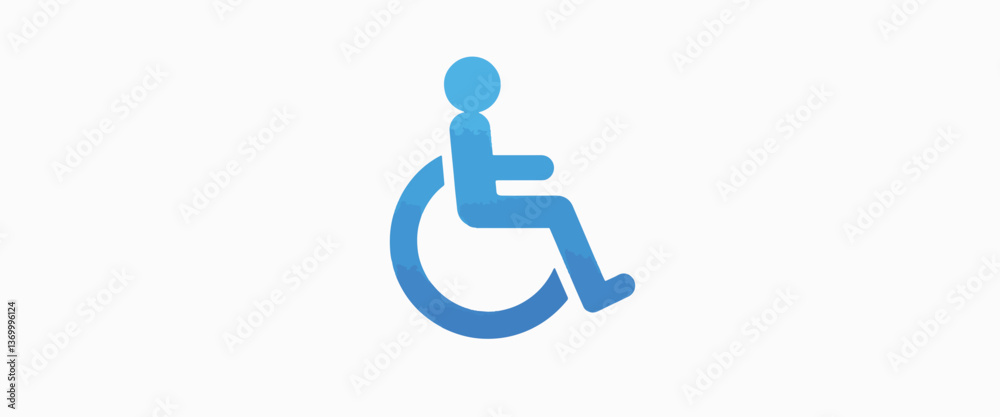 Stylized wheelchair icon representing accessibility, modern design Stylized wheelchair icon representing accessibility, modern design