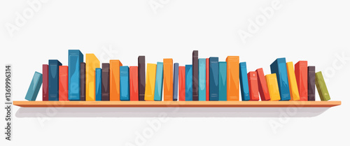 Modern inclusive library bookshelf showcasing vibrant book diversity, accessibility