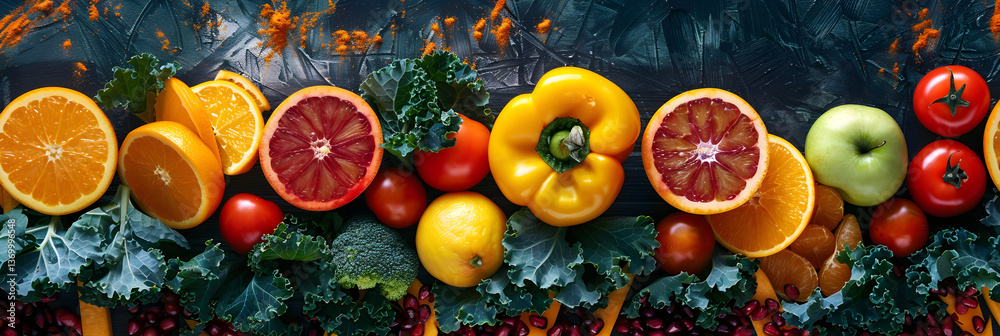 A Colorful Display of Zeaxanthin Rich Fruits and Vegetables on a Rustic Wooden Surface A Colorful Display of Zeaxanthin Rich Fruits and Vegetables on a Rustic Wooden Surface