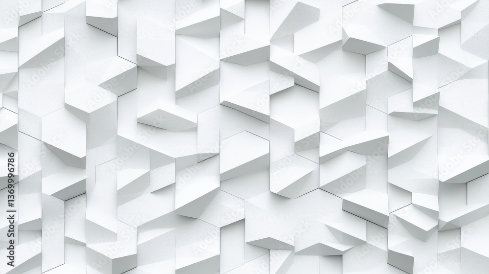 Fototapeta premium Geometric Abstract White Background with 3D Textured Surface