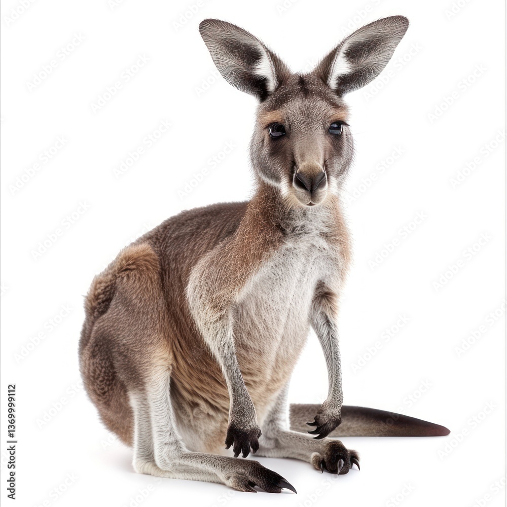 Fototapeta premium Kangaroo Isolated on White Background