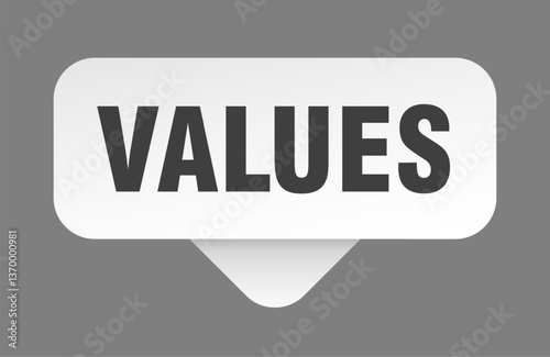 values sticker. values sign isolated on gray background