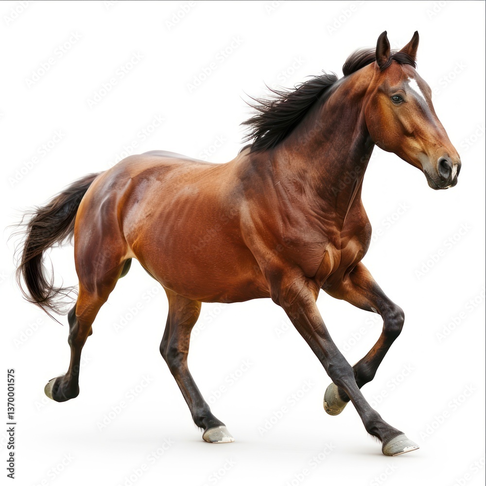 Naklejka premium Horse Isolated on White Background