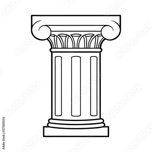 greek column isolated on white