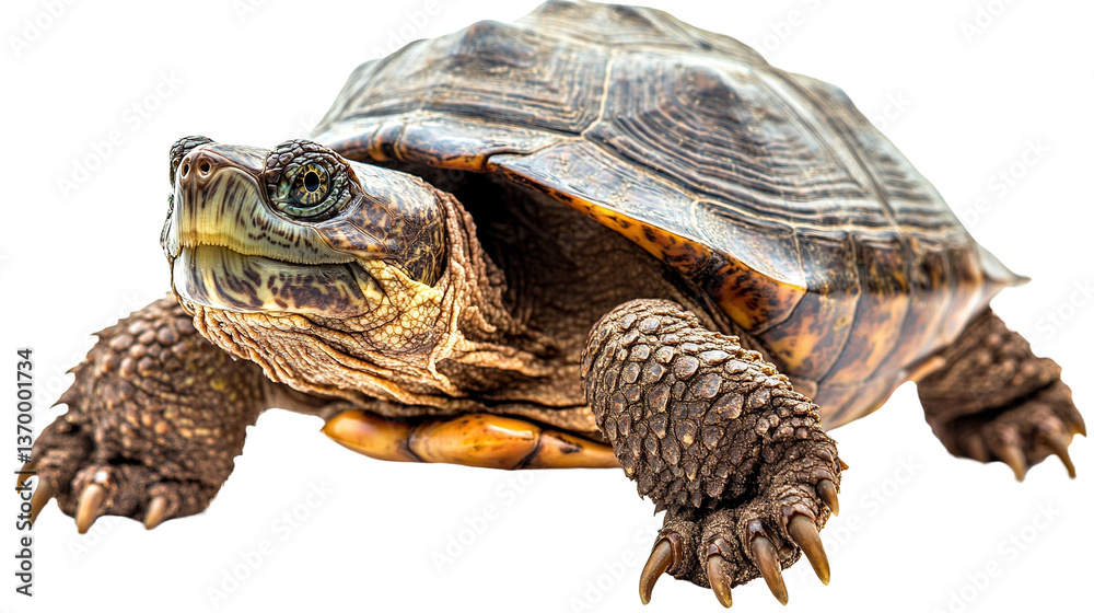 Obraz premium Fierce snapping turtle in nature close-up photography wildlife environment gigapixel detail
