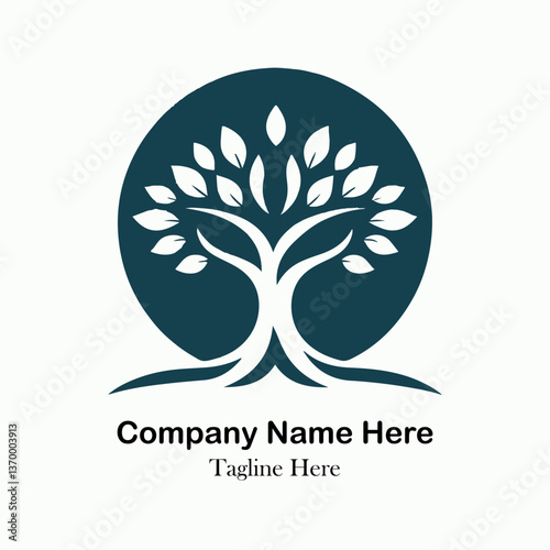 tree yoga logo design here 