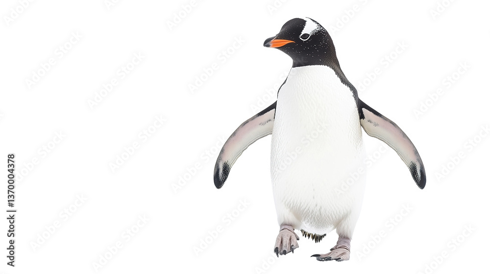 Fototapeta premium Charming penguin waddling in snowy landscape animal photography winter wonderland gigapixel quality