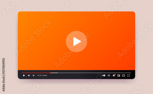 Video player window - Movie of multimedia player software in flat design front view vector illustration