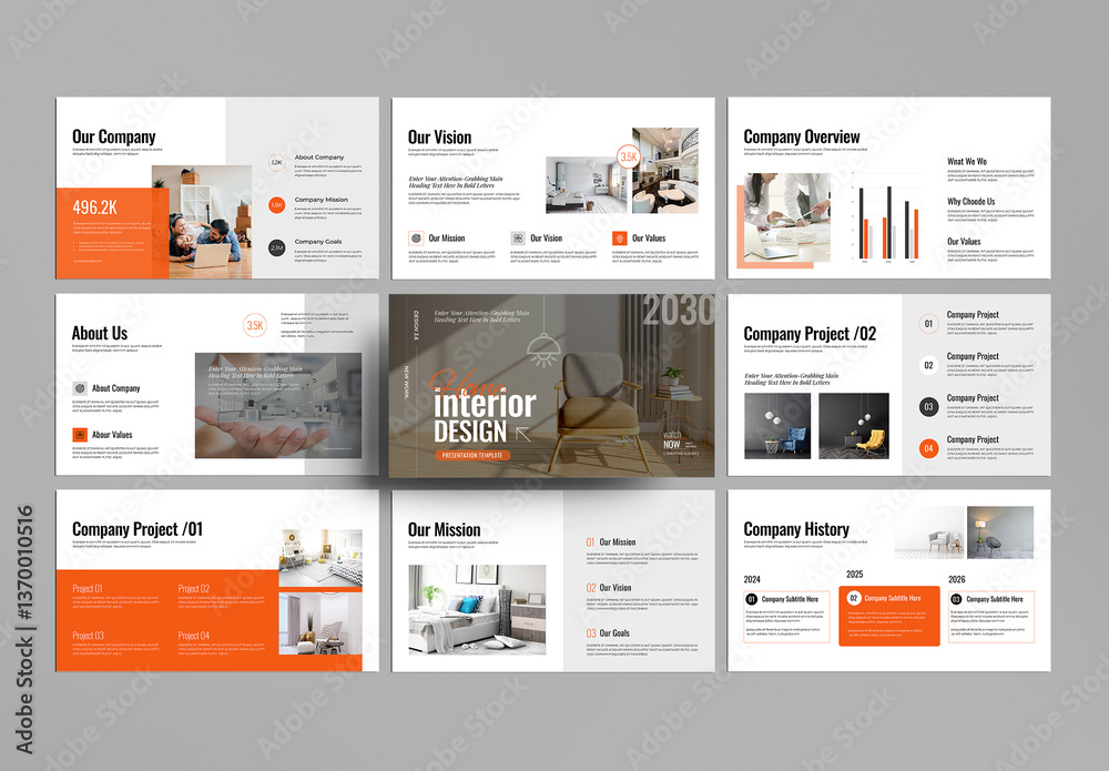Interior Design Presentation Template Stock Template | Adobe Stock