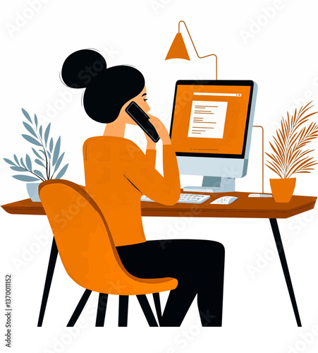 woman working on laptop