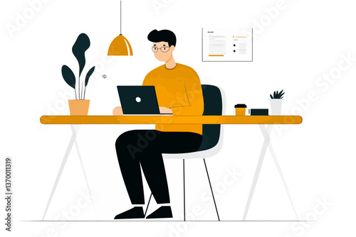 man working on computer