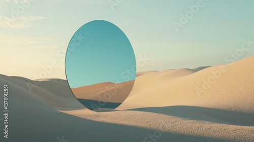 Desert landscape mirror reflection surreal scene