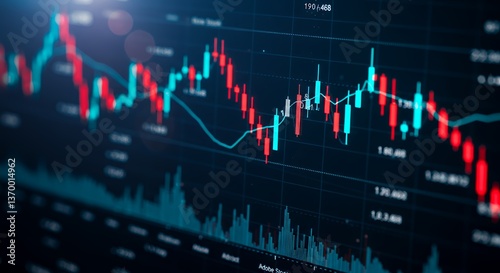 Stock Market Data Chart Showing Price Fluctuation