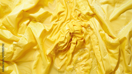 yellow clothes soaked in water before washing