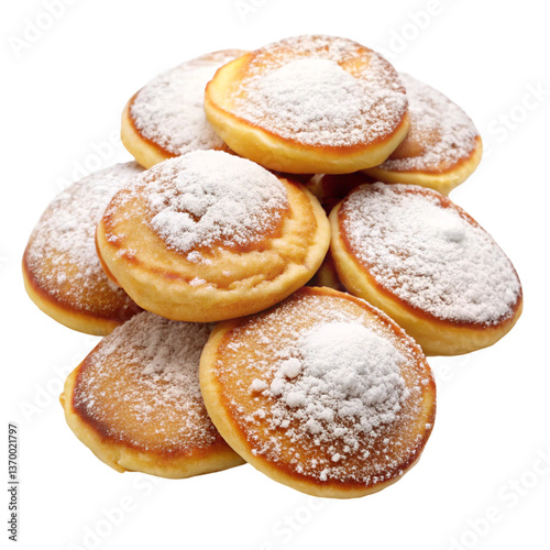 Poffertjes isolated on transparent background  

