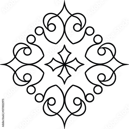 black and white abstract ornament