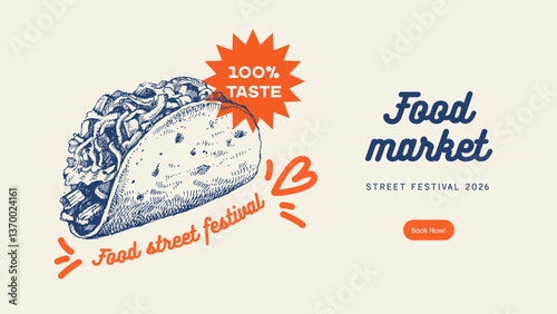 Vintage sketch fast food poster. Perfect for menu design, restaurant interior and packaging ads. Hand drawn vector illustration