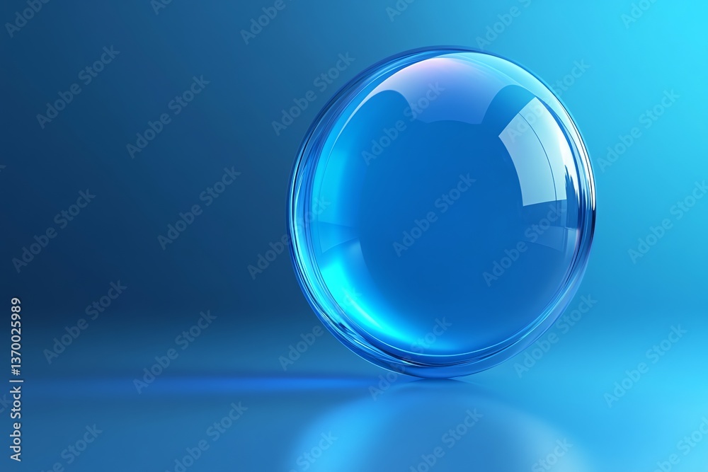Serene Blue Glass Orb: Minimalist Abstract Sphere Serene Blue Glass Orb: Minimalist Abstract Sphere