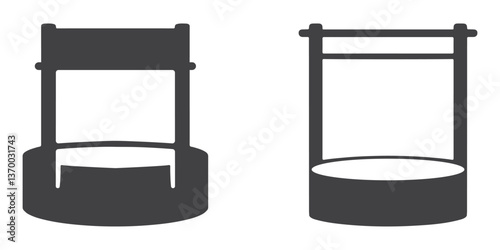 Water Well Icons Silhouette Vector Set