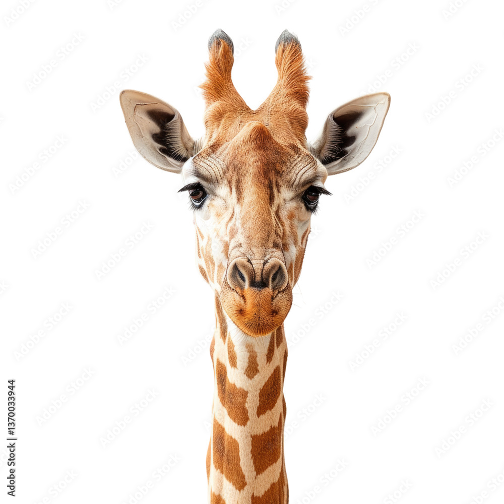 Obraz premium Giraffe white background