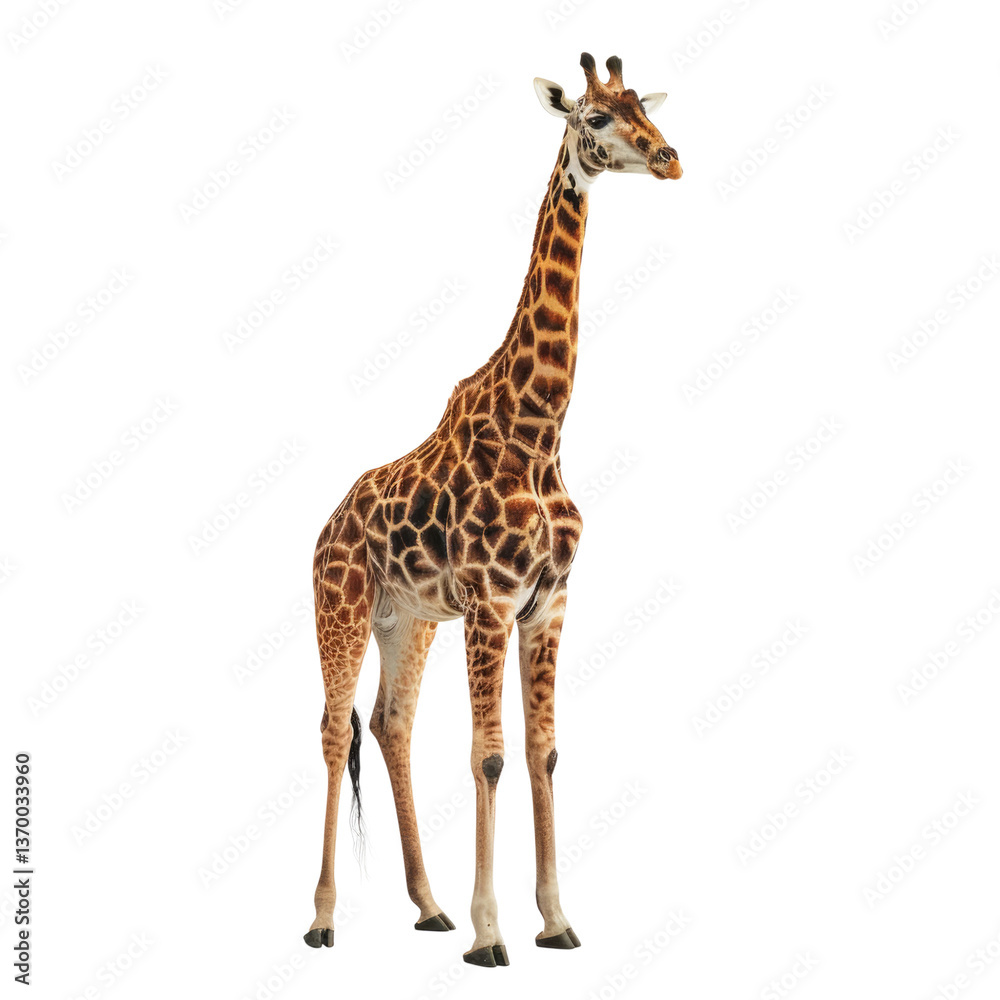 Naklejka premium Giraffe white background