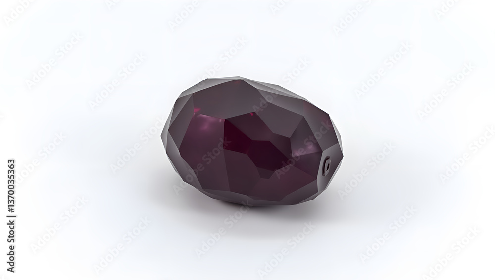 Fototapeta premium Isometric View of a 3D Low Poly Prune on Light Background