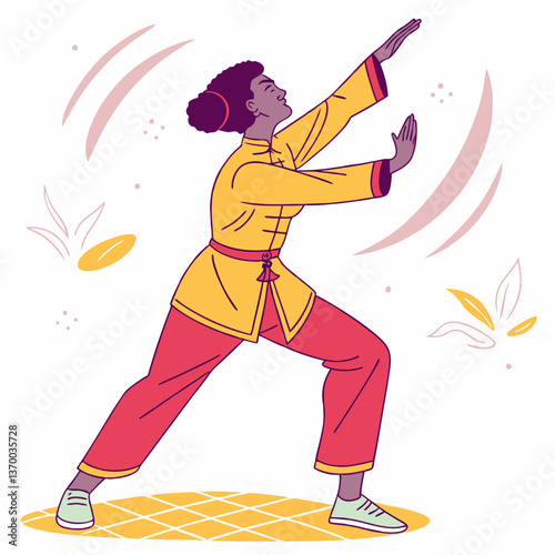 Kung Fu silhouette vector illustration