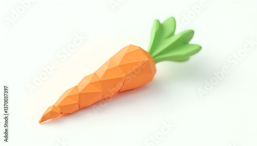 Creative Polygonal Carrot Design for 3D Projects