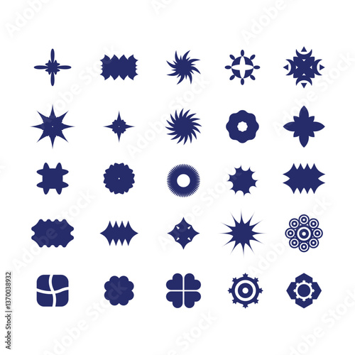  Set of abstract graphic element. Geometric shapes. Memphis design, sticker, set of vector icons for design. Vector set of minimalism geometric 