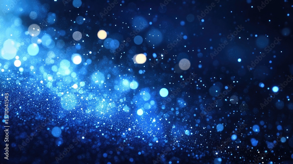 Fototapeta premium Stunning Blue Glittering Bokeh Lights Background for Creative Projects and Design Use