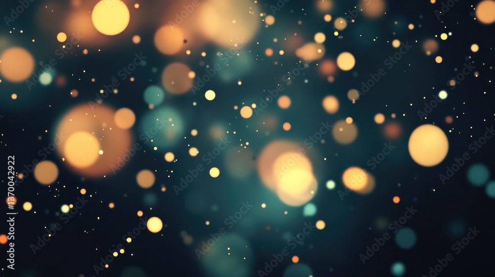 Obraz premium Soft and Dreamy Bokeh Background of Blurred Bright Lights in Dark Space