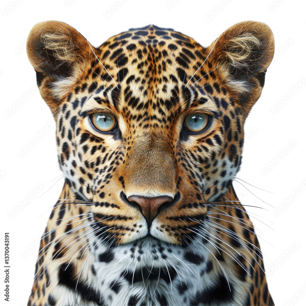 Fototapeta premium Leopard white background