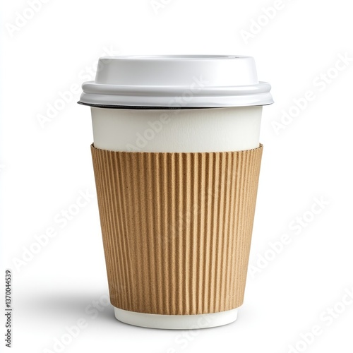 Wallpaper Mural Pure white background minimalist takeaway coffee cup with lid - still life photography Torontodigital.ca