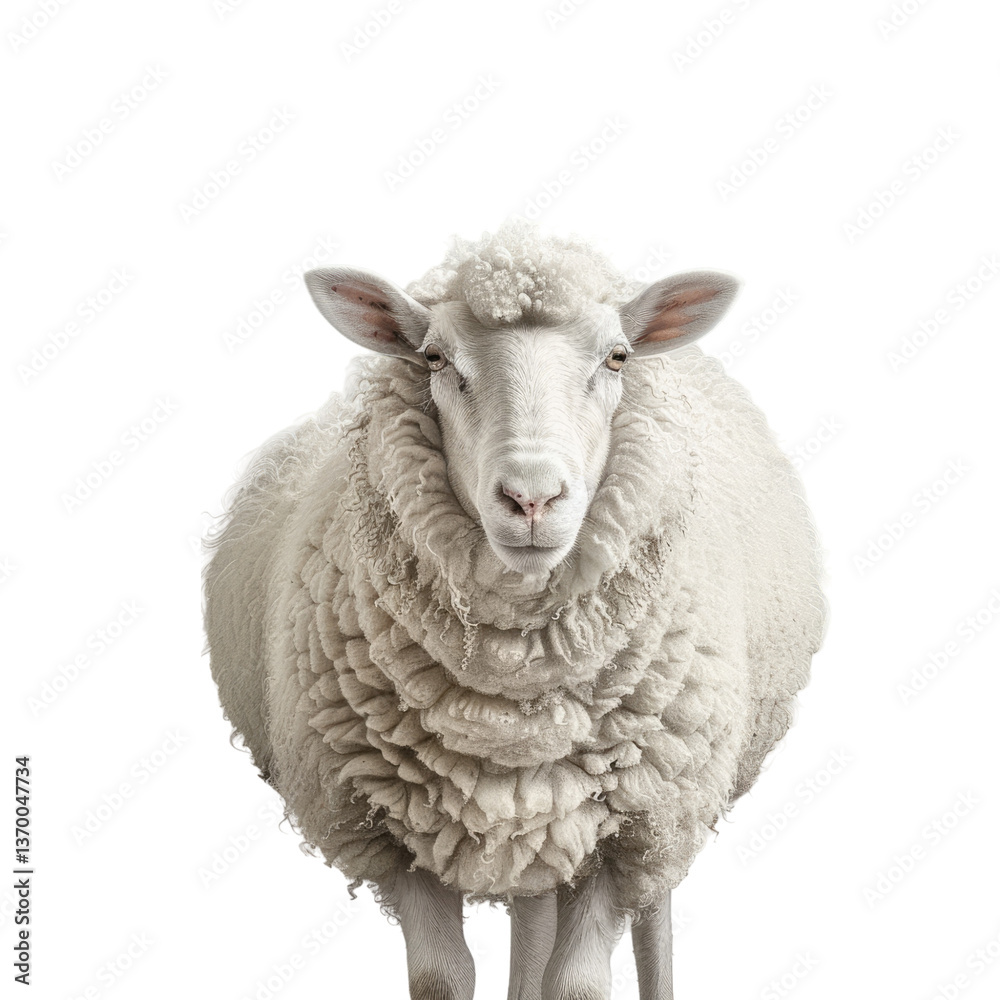 Obraz premium Sheep white background