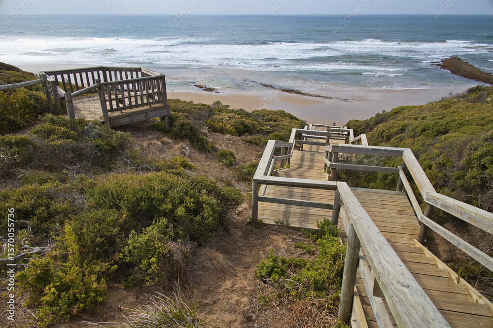 Viewpoint at the coast in Torquay, Victoria, Australia