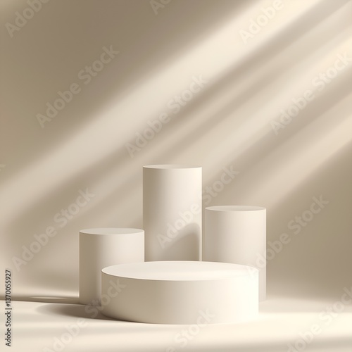 Cream colored tube shape product stand