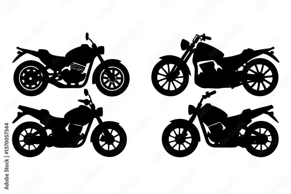 Obraz premium set of motorcycle silhouette vector illustration