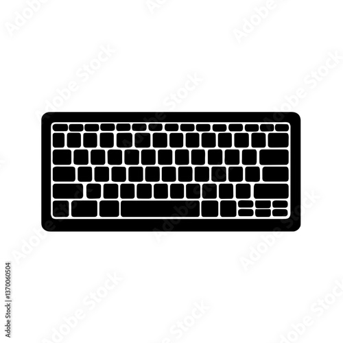 Minimalist black silhouette vector icon of a keyboard with accessibility keys