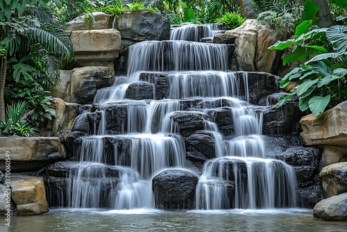 Serene Waterfall Cascading Through Rocks