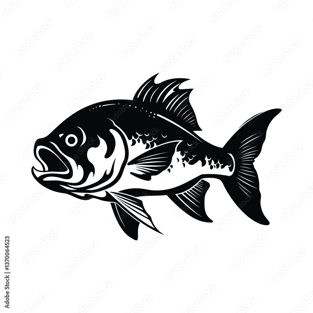 Piranha a simple minimal black silhouette Piranha a simple minimal black silhouette