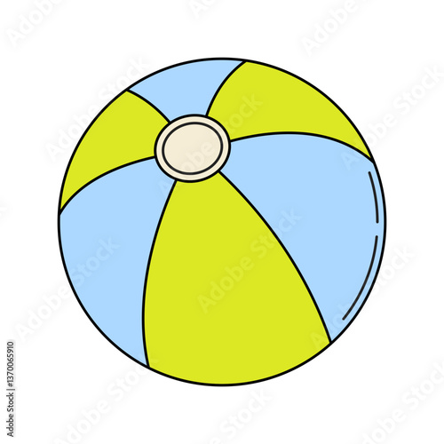 Beach ball icon vector illustration in lineal color style perfect for sport, recreation, summer theme and the like