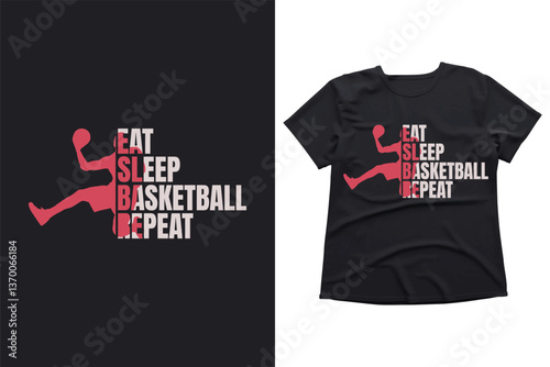 Eat Sleep Basketball Repeat – Hoops Lover T-Shirt