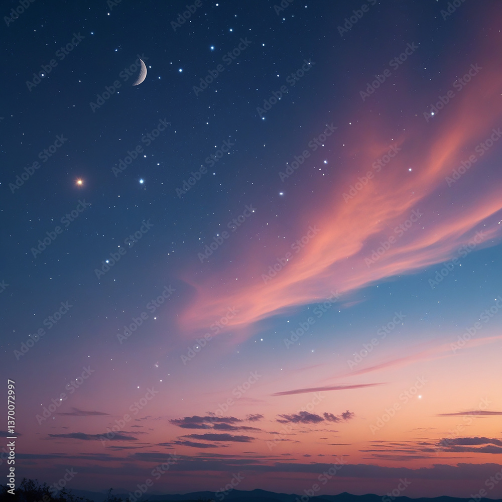 Fototapeta premium night sky with stars and clouds