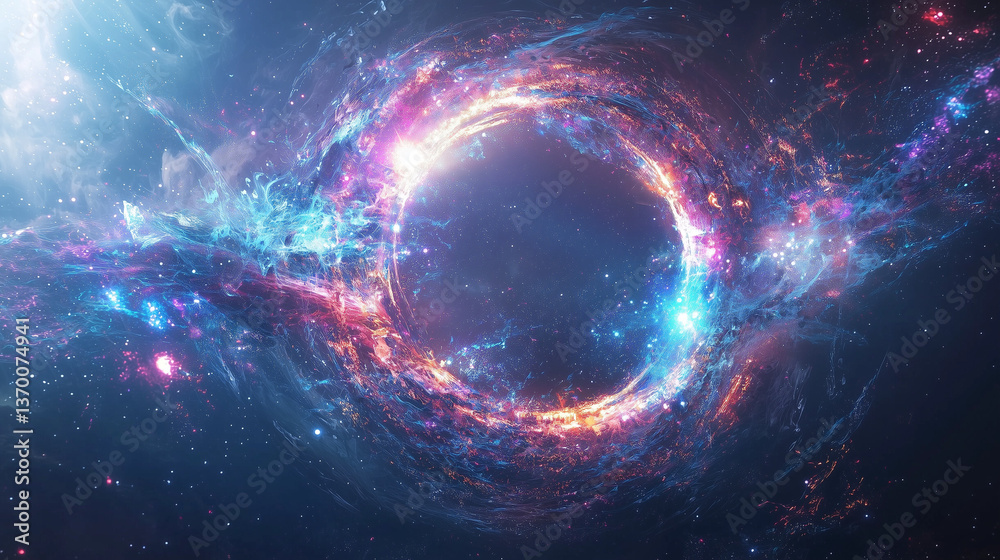 Obraz premium 星界の魔法陣 ― 銀河に揺らめく魔法の輪