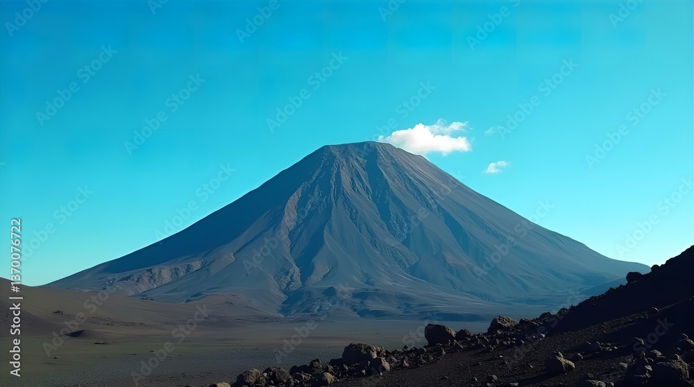 Fototapeta premium Majestic Andes Volcano Peak Blue Sky Atacama Desert