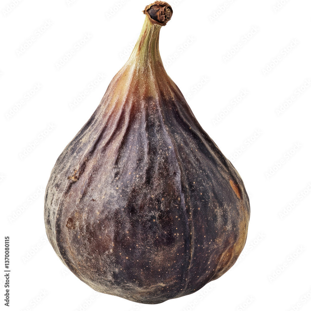 Fototapeta premium Single Dried Fig on transparent background