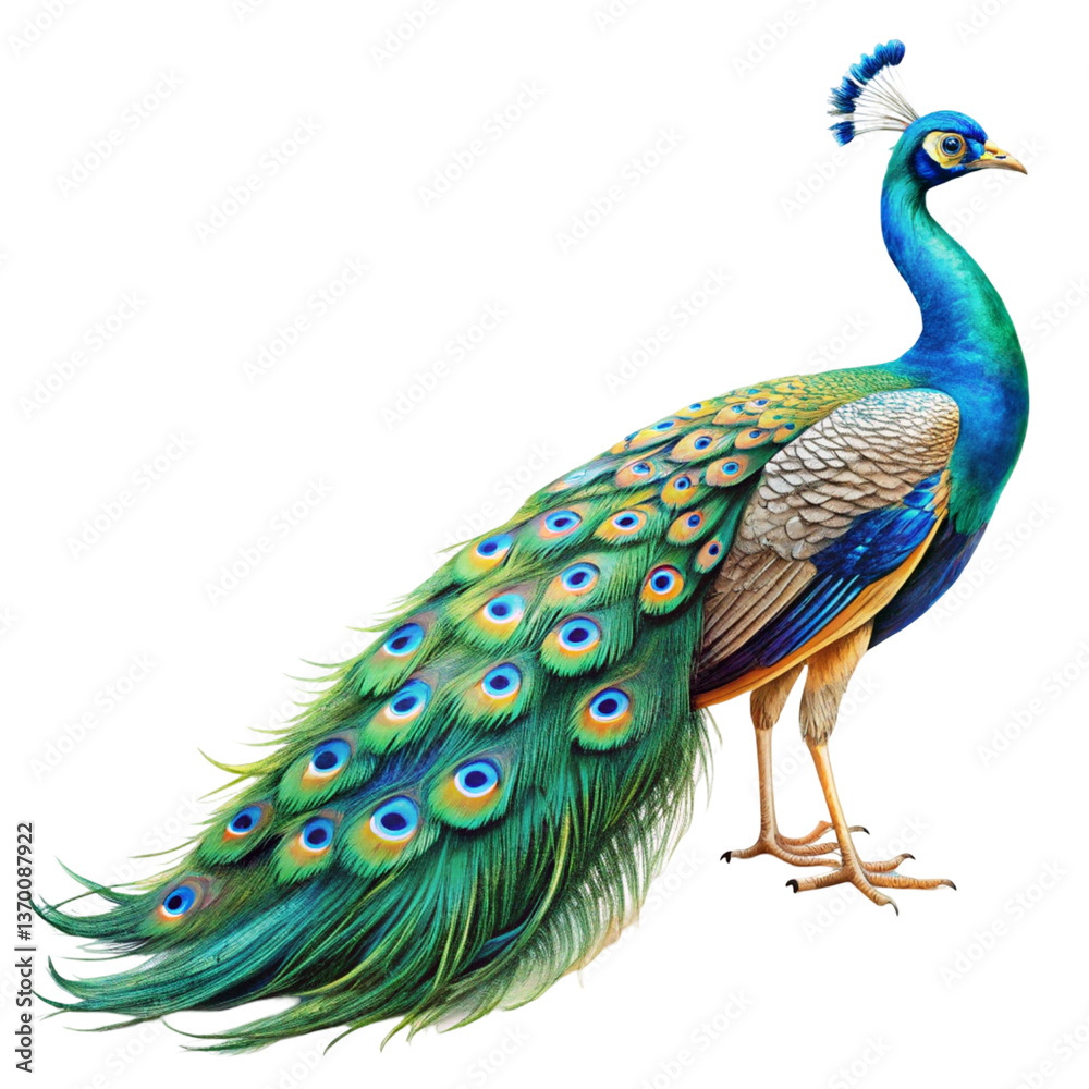Obraz premium Peacock isolated on transparent background 