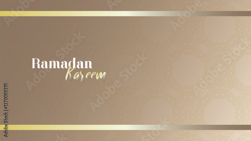 Elegant Ramadan greeting design with central text. 